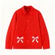 Women's Red Jacket with Heart & Bow Print