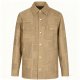 Men's Beige Long-Sleeve Shirt with All-Over Geometric Line Print