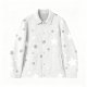 Women's Gray Jacket with Star & Polka Dot Mixed Print